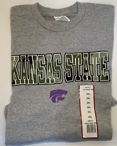 Kansas State Wildcats Heather Gray/Camo 2XL Delta Pro Weight Cotton Tee New - Picture 1 of 2