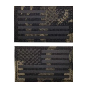 New IR Reflective United States USA Flag Hook Loop Patch Backing Fastener Badge - Picture 1 of 5