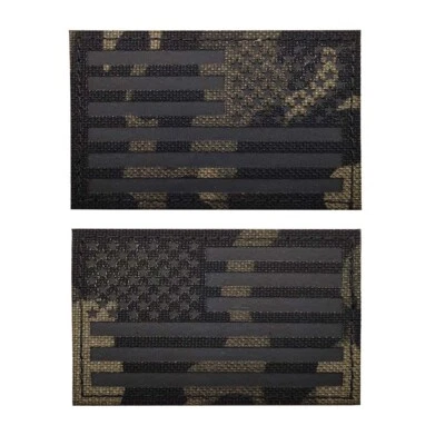New IR Reflective United States USA Flag Hook Loop Patch Backing Fastener Badge - Image 1 of 3