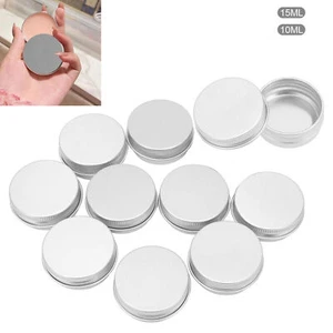 10pcs Aluminum Tins Cans Round Shaped Screw Thread Lids Candles Clay Storage - Picture 1 of 18