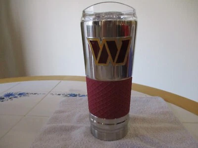 Washington Commanders Chrome Tumbler 24 oz Vacuum Insulated Beverage Cup - Image 1 of 2