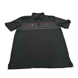 Travis Mathew Shirt Mens L Black Striped Polo Performance Breathable Tonys5oth - Picture 1 of 9