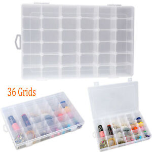 36Grids Compartment Plastic Storage Box Holder Case Organizer Container Clear 