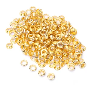 100pcs 5mm Brass Double Sided Eyelet Rivets For Shoes Belt Bag Leather Craft UK - Picture 1 of 8