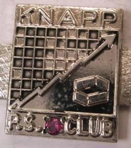 Knapp P.S. Club STERLING SILVER & Red Stone Vintage Tie Bar Clip - Picture 1 of 6
