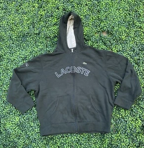 Y2K Lacoste Jacket Men’s SZ 8 Sport Spellout Hoodie Rare Devanlay Skate Grunge - Picture 1 of 10