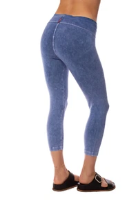 Roll Down Layered Legging (Style 588, Light Blue Mineral Wash MW7) by Hard Tail - Picture 1 of 10
