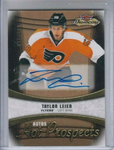15/16 Fleer Showcase Philadelphia Flyers Taylor Leier HP Auto RC #135 Ltd #/299 - Picture 1 of 2