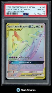 2019 POKEMON SUN & MOON TEAM UP #190/181 LATIAS & LATIOS GX TAG TEAM PSA 10 - Bild 1 von 4