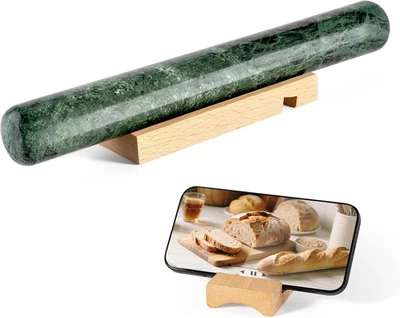 Marble French Rolling Pin for Baking, 12 Inch Non Stick Polished Rolling Pin for - Image 1 of 4