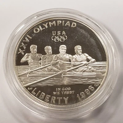1996-P $1 Olympic Rowing Commemorative Silver Dollar Proof - F9982 - Image 1 of 4
