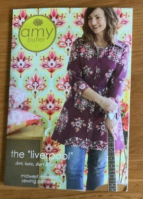 Amy Butler Sewing Pattern The Liverpool Shirt, Tunic, Short & Long Dress, - Image 1 of 3