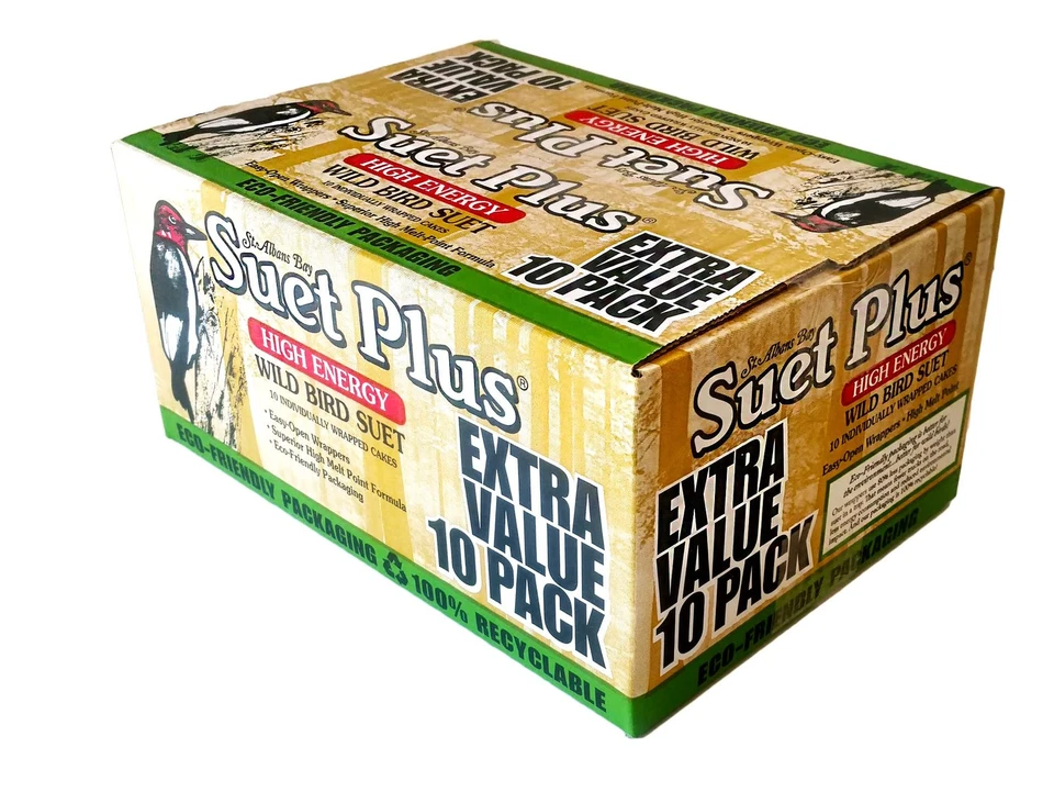 ST. ALBANS BAY SUET PLUS Suet Cake Variety Packs | 11 oz. Wild Bird Suet Cakes | (High Energy, 10 Pack)