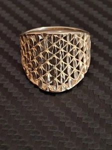 Vintage Turkish Style Sterling Silver Ring With Gold Tone - Picture 1 of 4