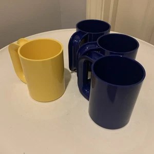 Heller Vignelli Mugs Lot 1 Yellow 3 Blue  - Picture 1 of 10