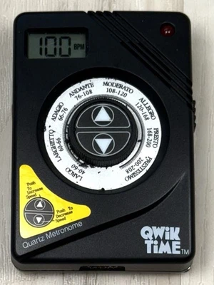 QUIK TIME Negro Electrónico CUARZO METRÓNOMO 9V Funciona con Batería con Soporte FUNCIONA Foto 1 de 3