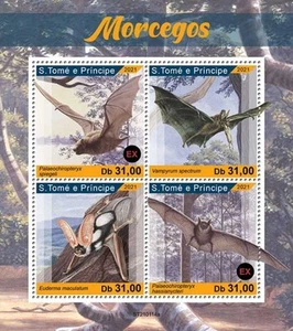 St Thomas - 2021 Bats on Stamps - 4 Stamp Sheet - ST210114a - Picture 1 of 1