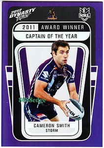 2012 SELECT NRL DYNASTY AWARD WINNER #AW5: CAMERON SMITH - CAPTAIN OF THE YEAR - Imagen 1 de 1