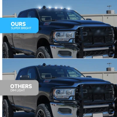 Luces LED blancas marcadoras de techo de cabina de 5 piezas para Ram 2500-5500 2019-2024 Foto 1 de 4