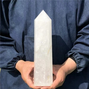 4.66LB Clear quartz Obelisk Natural Reiki Crystal Wand Point Decor Gift XA6168 - Picture 1 of 12