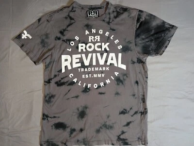 Уникальный рок возрождение черный серый мужчин 2 стороны галстук краситель дизайнерский большой футболка Топ - Изображение 1 из 4