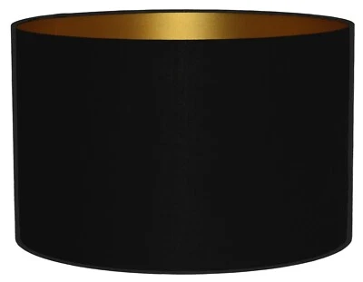 Lampenschirm für Stehlampe, Hängelam Zylinder 13-50 E27/E14 Schwarz Gold MIRANO - Bild 1 von 4