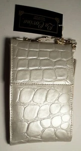 New ‘La Covina” Leather Crossbody Mini Wallet Handbag Purse Pearl White Z12 - Picture 1 of 6