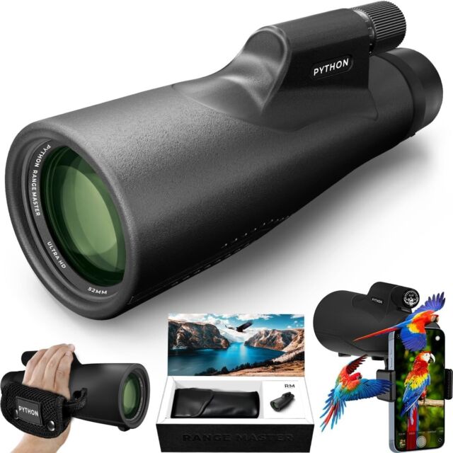 Telescopio monocular 10-30x50 – Monoculares HD de baja visión nocturna con  adaptador para teléfono inteligente y trípode impermeable BAK4 prisma –