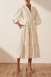SHONA JOY Magnolia broderie anglaise off white tiered midi dress sz 8 | BNWT - Picture 1 of 13