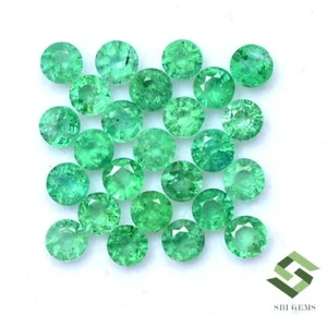 3 mm Natural Emerald Round Cut Lot 25 Pcs 2.62 CTS Calibrated Loose Gemstones - Picture 1 of 6