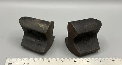 2 Vtg Auto Body Curved Angled Dolly Metalworking Hand Anvil Blacksmith Shop Tool - Image 1 of 4