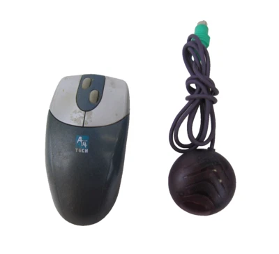 A4Tech Mouse Wireless PS/2 PS2 Infrared Trackball Scroll Wheel Purple IRW-25 - Image 1 of 4