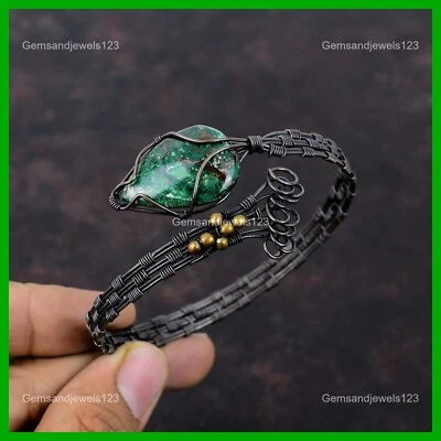 Valentines сделка куприт хризоколла драгоценный камень меди ар-деко проволока обернутый браслет - Изображение 1 из 4