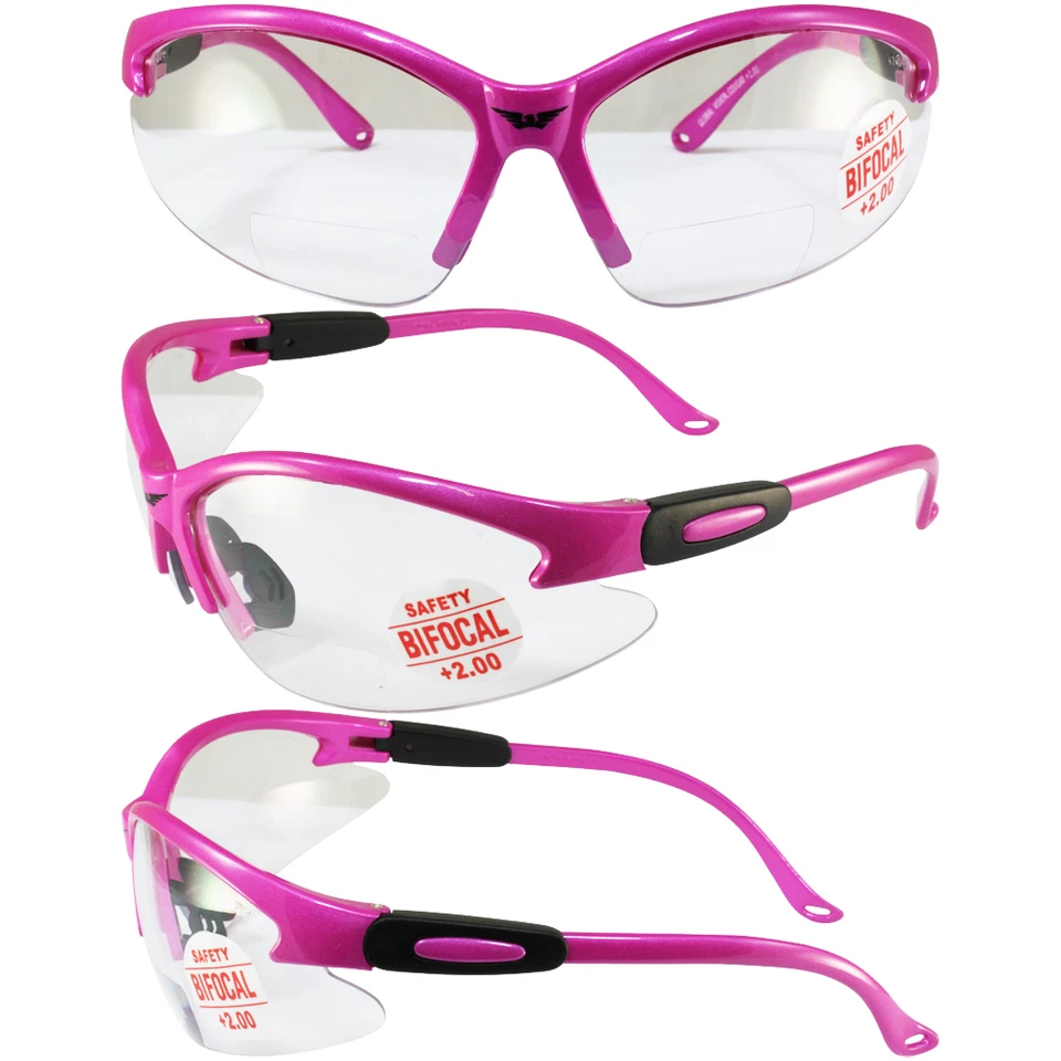 Cougar Pink 2.0 Clear Lens Bifocal Reading Safety Glasses Women Z87.1 - Image 1 of 2
