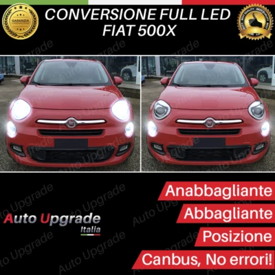 KIT FARI FULL LED PER FIAT 500X FINO AL 2016 ANABBAGLIANTI ABBAGLIANTI DRL 6000K - Immagine 1 di 4