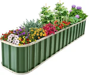 New-Raised Garden Bed Quick-Install Galvanized Planter Garden Box - Picture 1 of 8