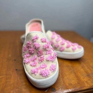 Keds Kate Spade New York Mule Shoes Double Decke Pom Pom Raffia Shoes Size 8 - Picture 1 of 8