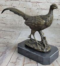 Fasan Grouse Spiel Vogel Hunter Bronze Marmor Statue Wildtiere Pokal Figur
