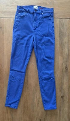Alice + Olivia Good High Rise Ankle Skinny Ultra Marine Blue Jeans Womens 27 - Image 1 of 4