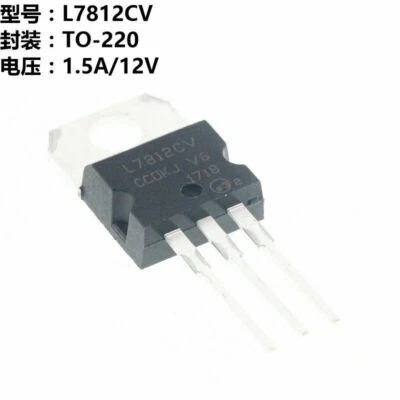 12V NEW GOOD QUALITY 10PCS IC L7812CV L7812 TO-220 Voltage Regulator - Image 1 of 3