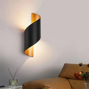 Modern Curved Double Wall Light LED Bedroom Sconce Lighting Reading Lamp Fixture - Picture 1 of 8