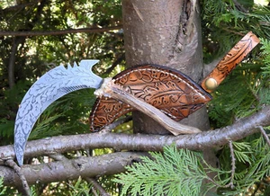 Sichel Zack 9 Grassichel Kräutersichel Druidensichel Ritualsichel Eichenlaub - Bild 1 von 3