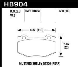 Hawk Performance HB904B.630 HPS 5.0 Disc Brake Pad Fits 15-19 Mustang - Bild 1 von 2