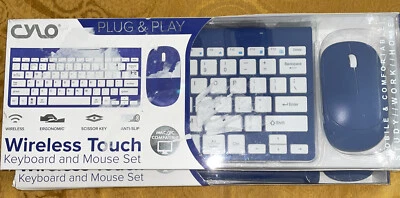 Cylo Metallic Blue Wireless Keyboard & Mouse Combo Set Open Box.(2) - Image 1 of 3