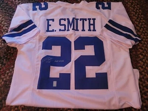 Emmitt Smith HOF Signed Autographed Dallas Cowboys white Jersey Player COA - Picture 1 of 10