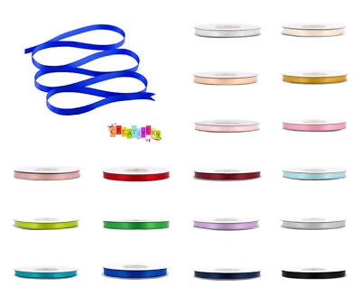 Doppelseitiges Satinband 6mm x 20m Schleifenband Geschenkband Stoffband Uni - Bild 1 von 4