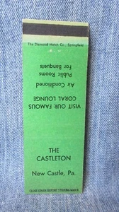The Castleton Hotel New Castle Pennsylvania Vintage Matchbook Cover LC2 - Picture 1 of 2