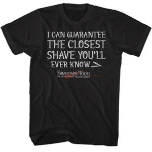 Sweeney Todd Movie Guaranteed The Closest Shave You'll Ever Know Men's T Shirt - Picture 1 of 5