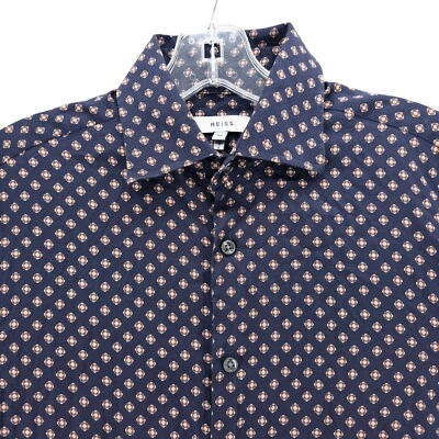 REISS "Pisa" Medallion Print Longs Sleeve Button Up Shirt Men's XS - Image 1 of 4