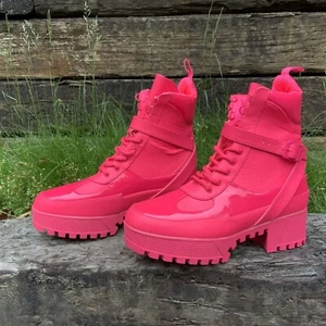 Cape Robbin Hot Rod Combat Boots Women Platform Size 7 M Pink - Picture 1 of 6
